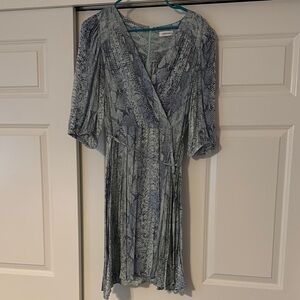 Calvin Klein Blue Snakeskin Dress
